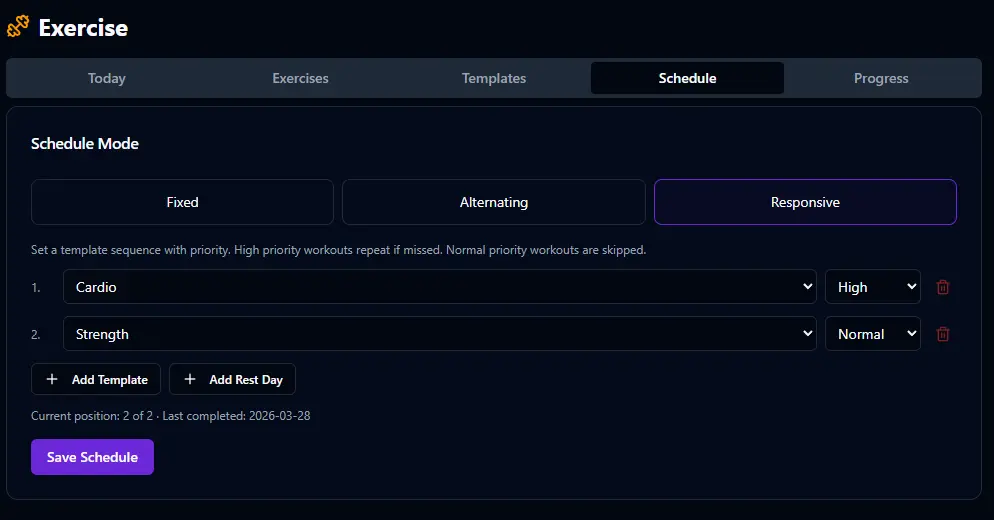 Responsive schedule mode — priority-based scheduling with High and Normal levels